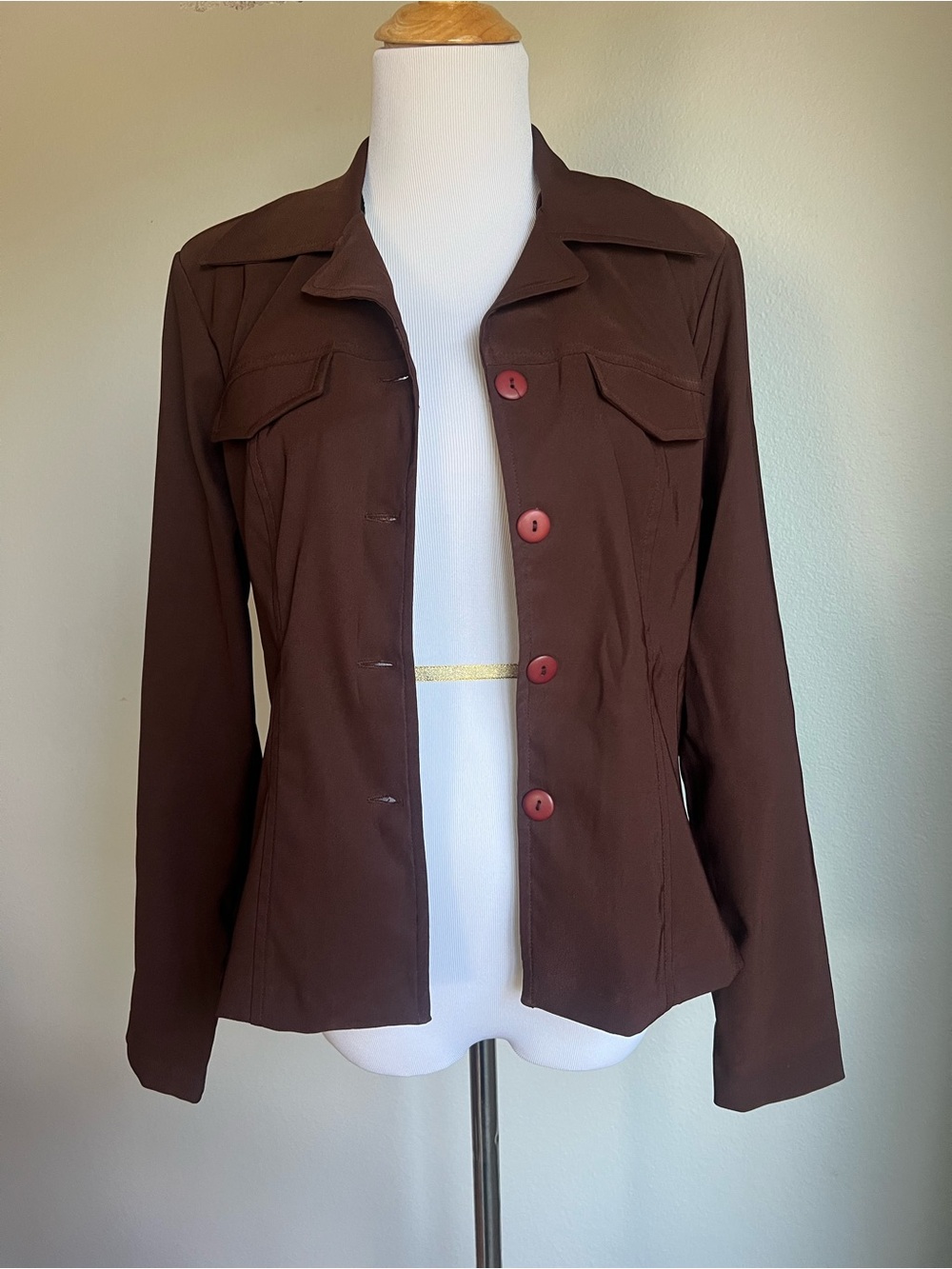 Rampage Vintage 90s Brown Shirt Jacket, 5